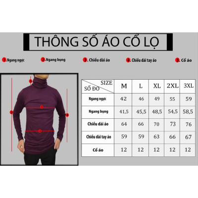 Áo thun cổ lọ nam tay dài giữ nhiệt KING 