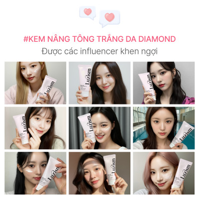 [COMBO 2 tuýp] Kem nâng tông trắng da Diamond Luxism 200ml –  làm trắng da mặt & body tone-up cream