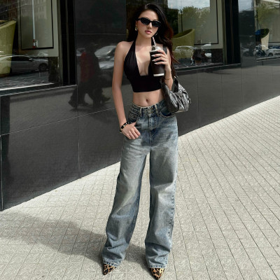 Quần Jean Ống Rộng Classic Carolina Blue Aaa Jeans