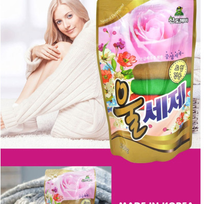 Nước giặt vải Len & Dạ hương nước hoa Sandokkaebi túi 500g nhập khẩu Hàn Quốc