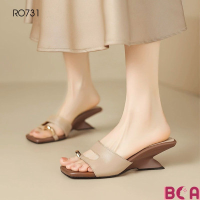 [THANH LỊCH - TRẺ TRUNG] Thiết Kế Dép Guốc Đế Xuồng Xỏ Ngón Cao Gót 5p RO731 ROSATA Đi Làm - Đi Chơi Đều Thoải