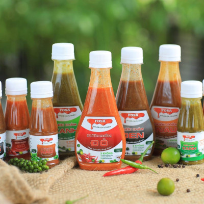 Nước chấm Fosa (vị ngẫu nhiên), muối ớt tắc tươi ngon cho hải sản và BBQ, chay mặn đều dùng được, chai 110g