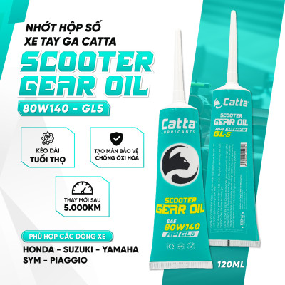 Nhớt láp CATTA SCOOTER GEAR OIL - Nhớt hộp số xe tay ga SAE 80W140, API GL5 - Hàng chính hãng