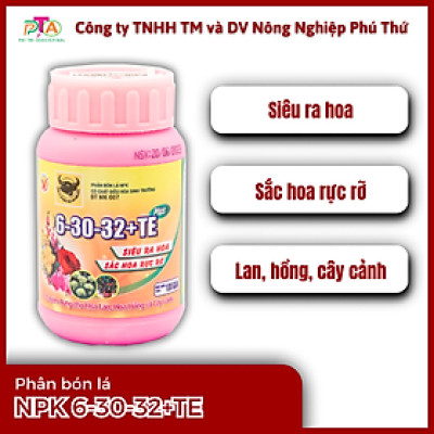 Phân Bón Lá Đầu Trâu NPK Có Chất Điều Hòa Sinh Trưởng 6-30-32+TE Hũ 100gam