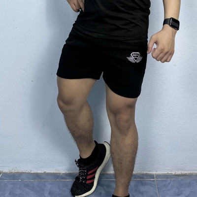 Quần short nam tập gym DO GYM SHOP logo thêu chất thun poly co giãn 4 chiều không xù lông QLQL3