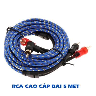 Dây AV Đồng Nguyên Chất Cao Cấp 4 Đầu Hoa Sen RCA Audio mạ vàng cao cấp vỏ chống nhiễu dài 5 mét