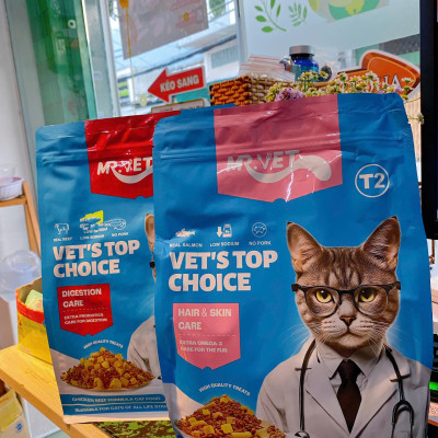 ( TẶNG KÈM 1 TÚI SÚP THƯỞNG) - HẠT DÀNH CHO MÈO MR.VET TÚI 1KG T1 - T2