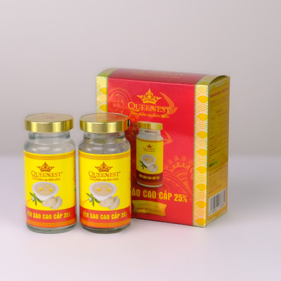 Yến sào cao cấp Queennest 25% - hũ150ml (hộp 2 hũ), vị truyền thống - hàng chính hãng
