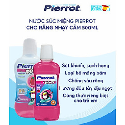 [ MUA 3 TẶNG 1 ] Nước súc miệng hương dâu tây Pierrot dánh cho trẻ em 500ml