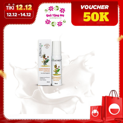 Xịt keo Ong Vitatree Super Propolis Spray Complex tăng sức đề kháng, kháng khuẩn, nấm, giảm viêm họng, ho, nhiệt miệng - QuaTangMe Extaste