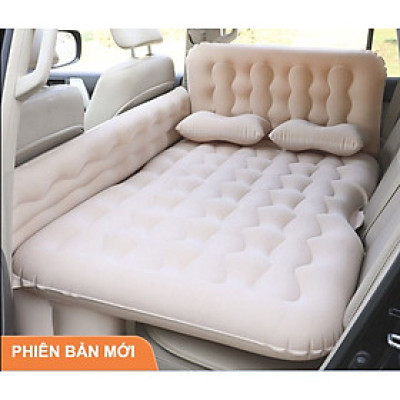 Nệm giường hơi cho xe ô tô, xe hơi 5, 7 chỗ cao cấp, tiện dụng có thành chắn an toàn cho trẻ nhỏ kèm theo bơm điện 12V