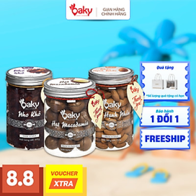 Quà Tặng Oaky - Combo Hạt Dinh Dưỡng Cao Cấp Hạnh Nhân, Hạt Macca, Nho Khô - Tặng Túi Giấy Sang Trọng