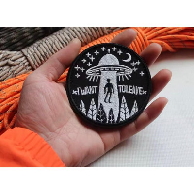 Patch_velcro đĩa bay người ngoài hành tinh UFO