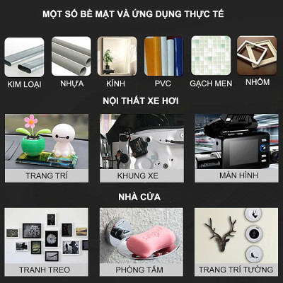 15mm x 3m Băng keo 2 mặt cường lực siêu dính màu xám dài - nhiều kích thước, dán logo, đồ chơi xe, dán được nhiều bề mặt như nhựa, thủy tinh