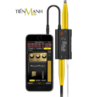 Thiết Bị Thu Âm Và Livestream iRig 2 IK Multimedia Cho Điện Thoại Kết Nối Guitar Pickup Soundcard Hàng Chính Hãng