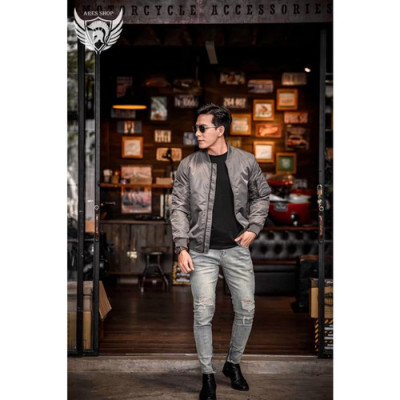Áo khoác Bomber Basic Slimfit chất liệu vải polyester lụa cao cấp phong cách sang trọng - ARES SHOP