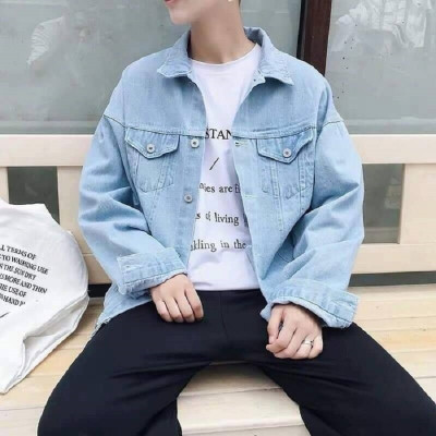 Áo Khoác Jean Nam - xanh - L