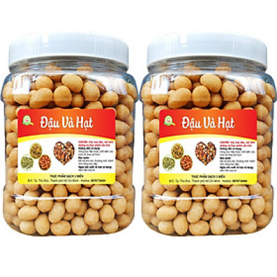 1KG ĐẬU PHỘNG CỐT DỪA SẤY GIÒN - 2 HŨ NHỰA 500G