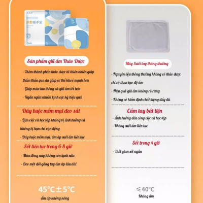 COMBO 2 Miếng Dán Giữ Nhiệt Bàn Chân Bàn Tay Dán Nóng Ủ Ấm Chân Ấm Áp Cả Ngày Văn Phòng Du Lịch Dã Ngoại Phượt