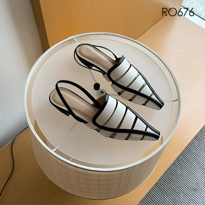 Giày bệt nữ quai chun sau ROSATA RO676 - 2p - Trắng - HÀNG VIỆT NAM - BKSTORE