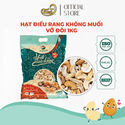 Hạt Điều Bình Phước Vỡ Đôi Rang Không Muối Túi 1kg