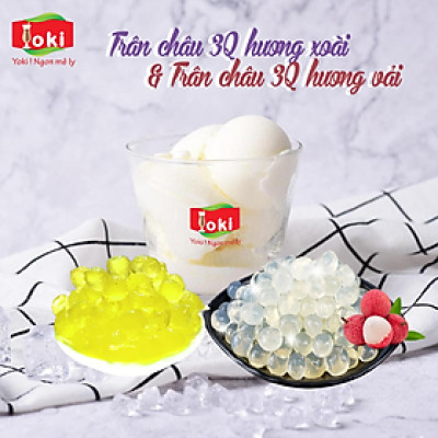 Combo Trân châu 3Q hương vải Yoki và Trân châu 3Q hương xoài Yoki