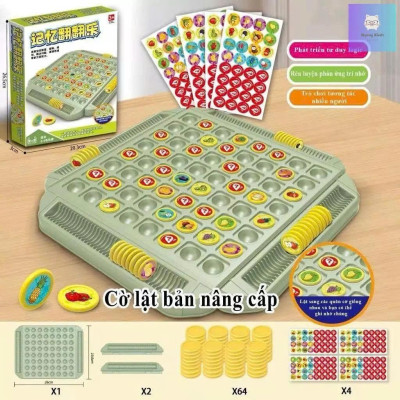 Bộ đồ chơi Cờ lật ghi nhớ tìm hình giống nhau cho 4 người chơi - rèn luyện trí nhớ cho bé