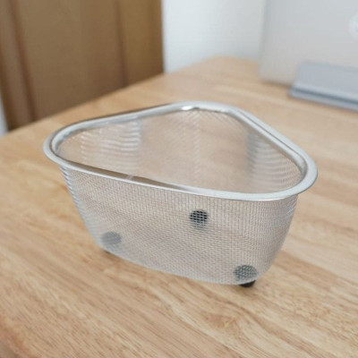 Rổ góc inox hình tam giác có chân đế Echo Metal - Hàng nội địa Nhật Bản nhập khẩu chính hãng