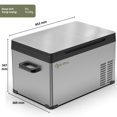 [Hàng Chính Hãng] Tủ lạnh ô tô di động E-pro CD35 - Làm đá siêu tốc - Cắm trại hoặc sử dụng tại nhà