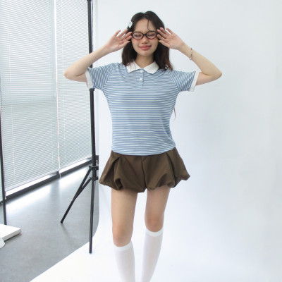 DOTTIE - Chân váy bí xếp li - Nâu - S0288