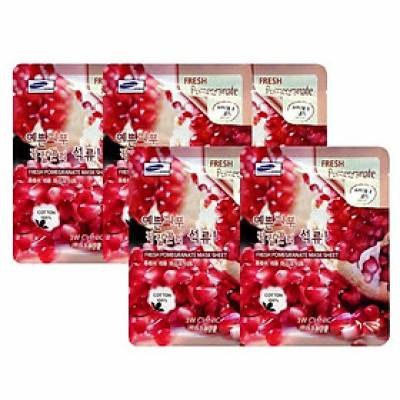 Combo 5 Mặt nạ dưỡng trắng da chống lão hóa chiết xuất lựu 3W Clinic Fresh Pomegranate Mask Sheet 23ml x 5