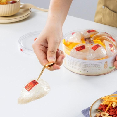 Hộp Quà Yến Sào Lộc Kim Thịnh Vượng Hoàng Kim (Set 50g Tinh Chế Sợi Thượng Hạng & 4 Hũ Yến Chưng) Quà Tặng Đối Tác