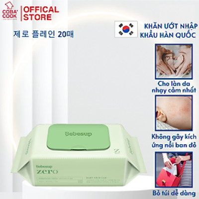 Khăn Ướt Bỏ Túi Hàn Quốc Bebesup Zero 20Tờ/ Gói Thương Hiệu Bebesup