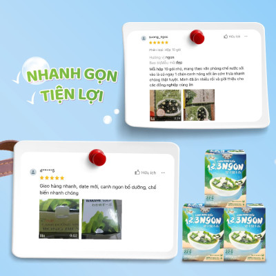 Canh rong biển ăn liền hộp 10 gói canh không bột ngọt nấu canh cho bé TÂM MINH FOODS