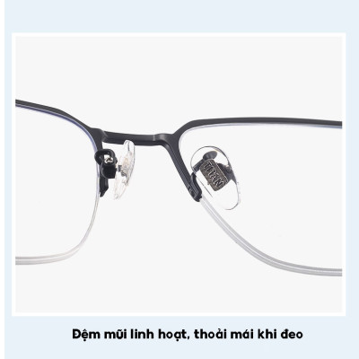 KAVI A18 – Kính nửa viền gọng Titanium nguyên chất, đổi màu nhanh khi ra nắng và chống ánh sáng xanh