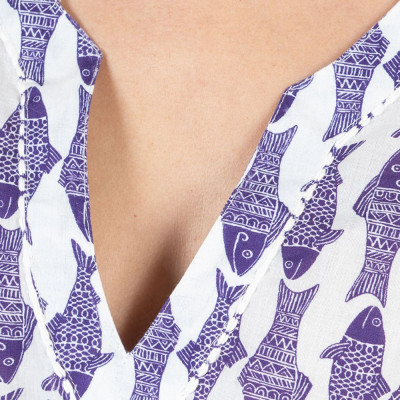 Đầm Xẻ Tà Thêu Cotton Isla Bonita