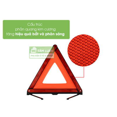 Biển báo phản quang tam giác xếp gọn, biển cảnh báo nguy hiểm, biển tam giác phản quang sự cố, phụ kiện ô tô Tâm Luân