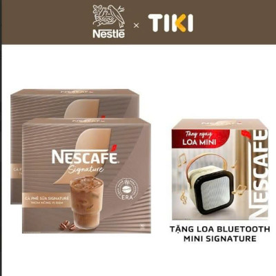 [Tặng Loa Bluetoooth Mini Signature] Combo 2 Cà phê sữa NESCAFÉ Signature Hộp 10 gói THƠM NỒNG VỊ ĐẬM