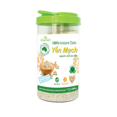 Combo 11 Hộp Yến Mạch Nguyên Chất Ăn Liền Xuân An [ko đường] Hộp 800G (Tặng Kèm 11 Túi Ngũ cốc Gạo Lức Huyết Rồng 200G)