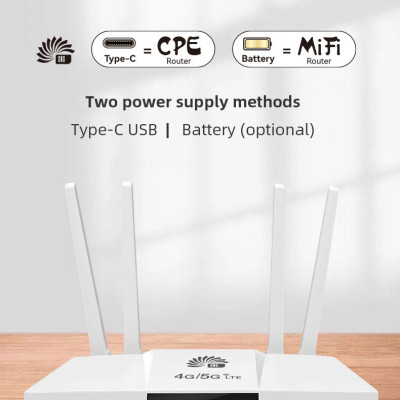 Bộ phát WiFi từ sim 4G CPE B828 tốc độ cao 300Mpbs phủ sóng rộng sử dụng mọi loại sim kèm pin 3000mAh - Hàng nhập khẩu