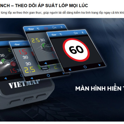 Bộ cảm biến áp suất lốp cao cấp VIETMAP TW50 - Hàng chính hãng