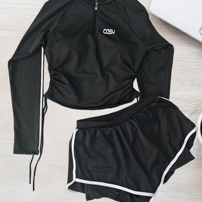 Đồ Bơi Nữ Dài Tay Quần Đùi 2 Lớp