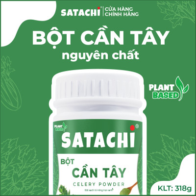 Bột Cần Tây nguyên chất SATACHI. Giảm huyết áp, tim mạch khỏe mạnh, giảm cân hiệu quả, thanh lọc cơ thể. Hộp 98g và 318g
