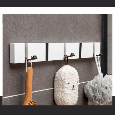 Móc gỗ tự nhiên gắn tường MG18 loại 5 móc thép sơn tĩnh điện mở đóng 90 độ