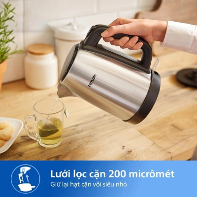 Ấm Đun Nước  Philips 1.7L HD9350/90, công suất 2000w | Hàng Chính Hãng