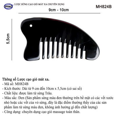 Cạo gió sừng đen (MH824) Masssage toàn thân, giúp tuần hoàn khí huyết - Chăm sóc sức khỏe