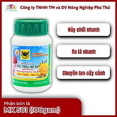 Phân Bón Lá NPK Có Chất Điều Hòa Sinh Trưởng Đầu Trâu MK 501 - 100gam