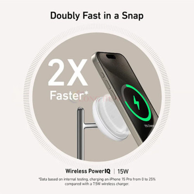 Đế sạc Anker MagGo Wireless 3 in 1 USB-C 15W Charge.Stand B25M3 - Hàng chính hãng
