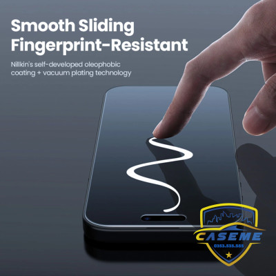 Kính cường lực chống nhìn trộm Nillkin dành cho iPhone 17, iPhone Air, iPhone 17 Pro, iPhone 17 Pro Max kèm khung trợ dán  - Hàng chính hãng
