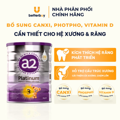 Combo 2 Lon Sữa a2 Milk a2 Platinum Premium Toddler Milk Drink Đủ Số Lon 900g